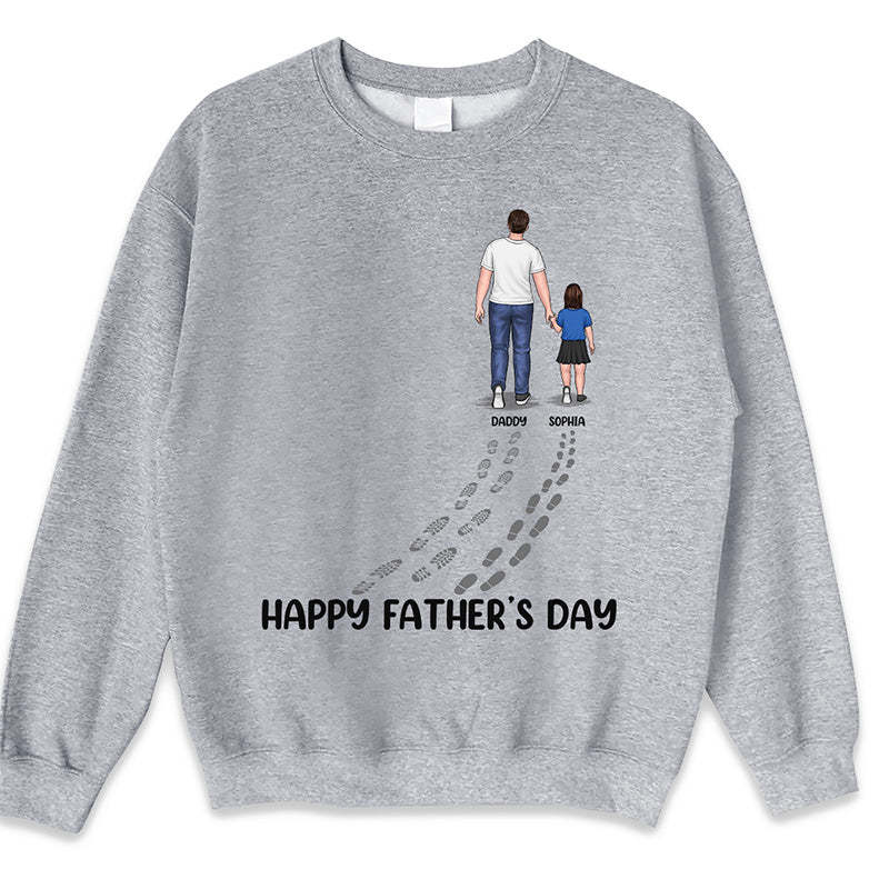 Happy Father's Day Best Dad Ever Footprint Custom Sweatshirt -Gift For Dad