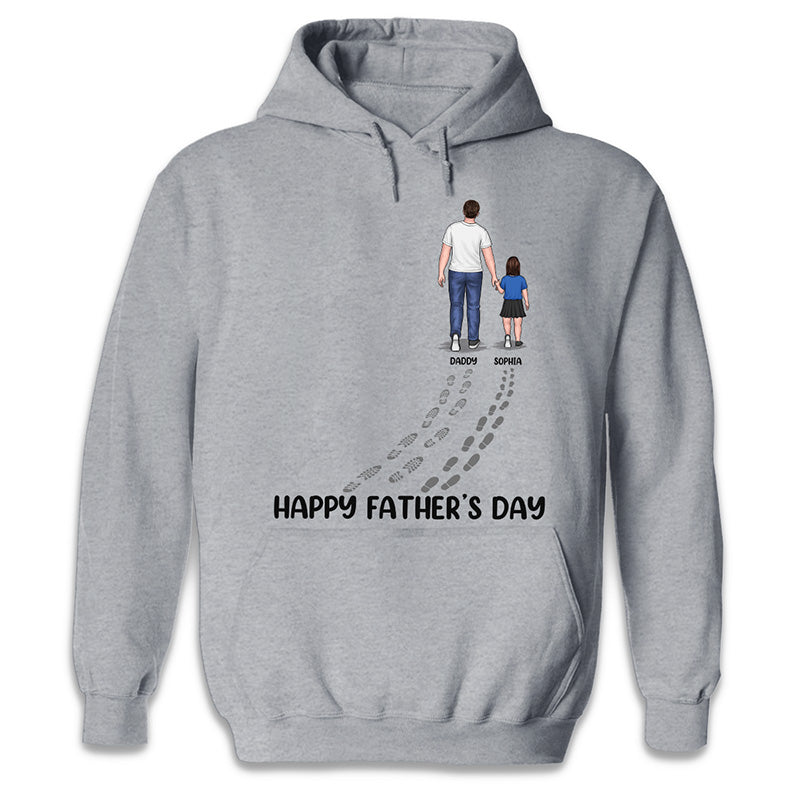 Happy Father's Day Best Dad Ever Footprint Custom Sweatshirt -Gift For Dad