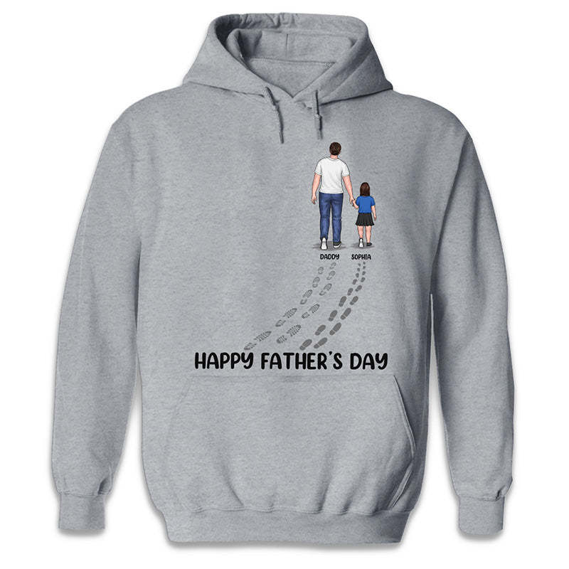 Happy Father's Day Best Dad Ever Footprint Custom Sweatshirt -Gift For Dad