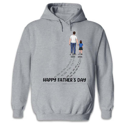 Happy Father's Day Best Dad Ever Footprint Custom Sweatshirt -Gift For Dad
