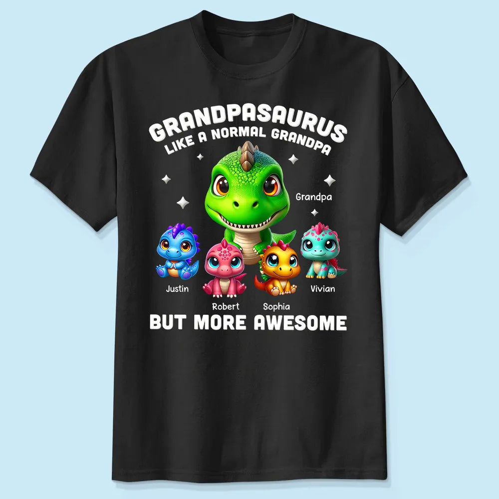 Daddysaurus Grandpasaurus 3D Dinosaurs Personalized Shirt, Father's Day Gift