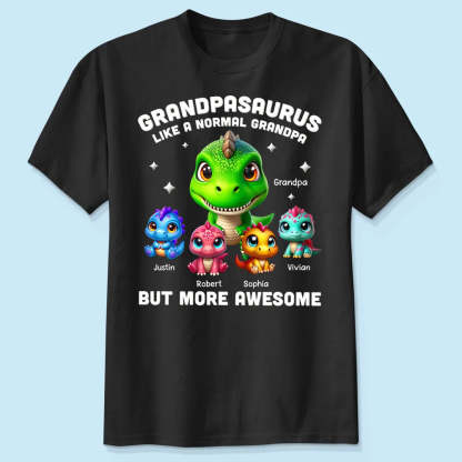 Daddysaurus Grandpasaurus 3D Dinosaurs Personalized Shirt, Father's Day Gift