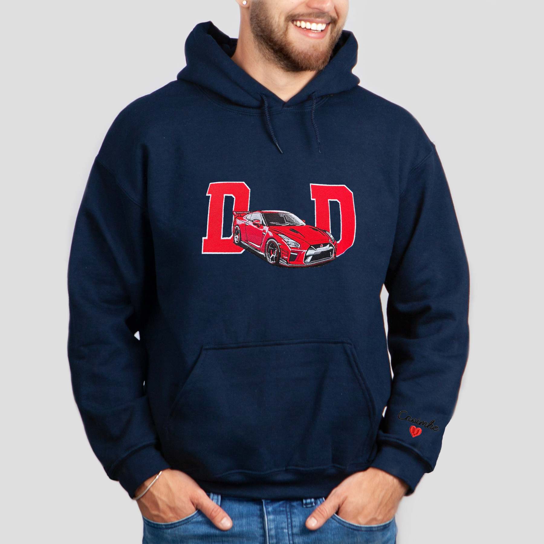 Dad Car Full Colorful Embroidered Sweatshirt - Father's Day Gift
