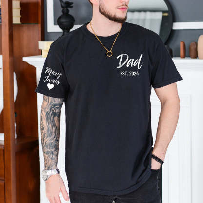 Dad's Edition-Custom Dad Shirt with Kids Names On Sleeve