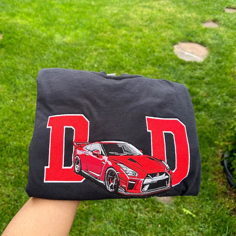 Dad Car Full Colorful Embroidered Sweatshirt - Father's Day Gift