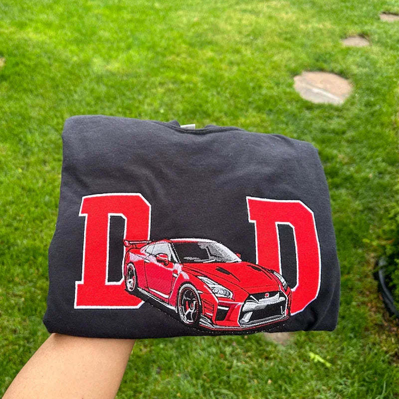 Dad Car Full Colorful Embroidered Sweatshirt - Father's Day Gift