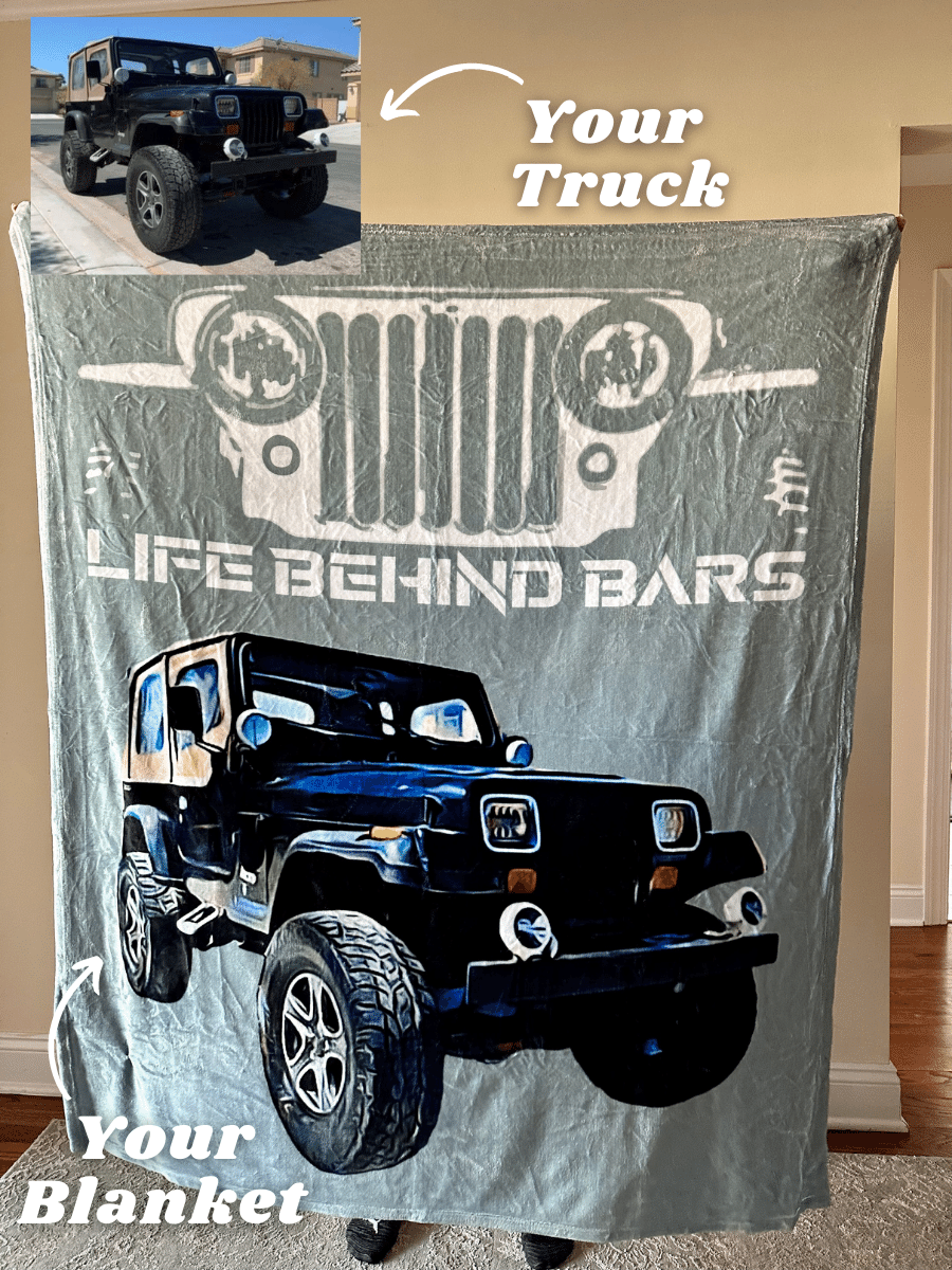 Life Behind Bars Custom Jeep Fleece Blanket