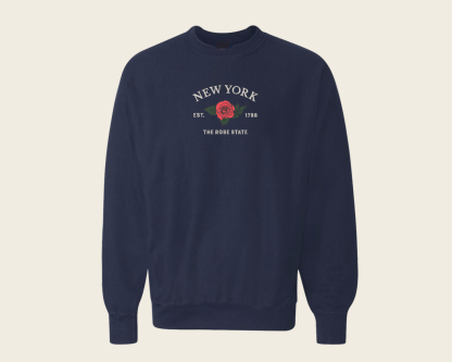 Embroidered New York Rose Crew