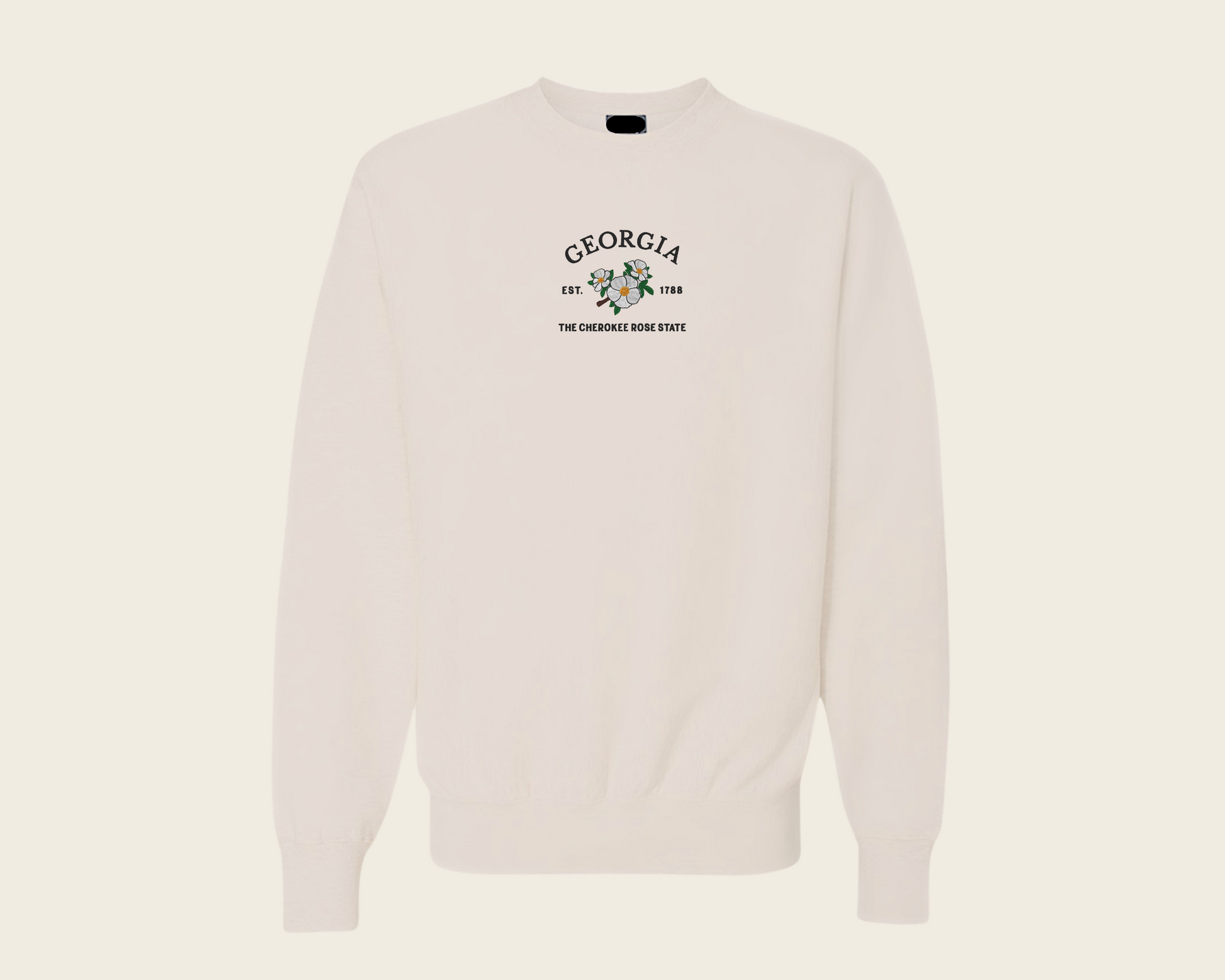 Embroidered Georgia Cherokee Rose Crew