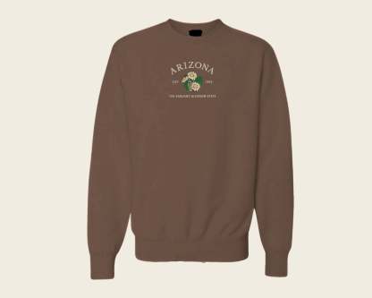 Embroidered Arizona Saguaro Blossom Crew