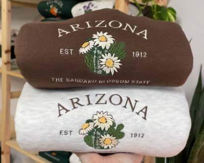 Embroidered Arizona Saguaro Blossom Crew