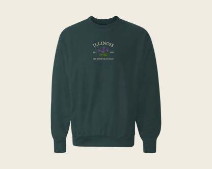 Embroidered Illinois Wood Violet Crew