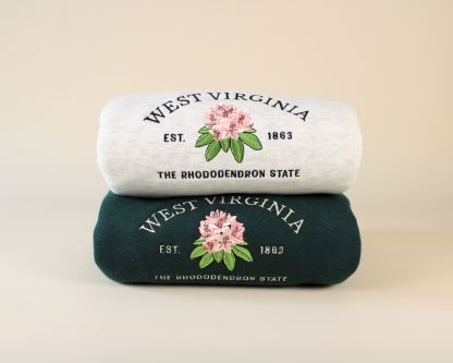 Embroidered West Virginia Rhododendron Crew