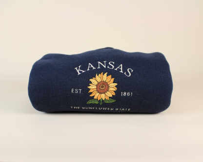 Embroidered Kansas Sunflower Crew