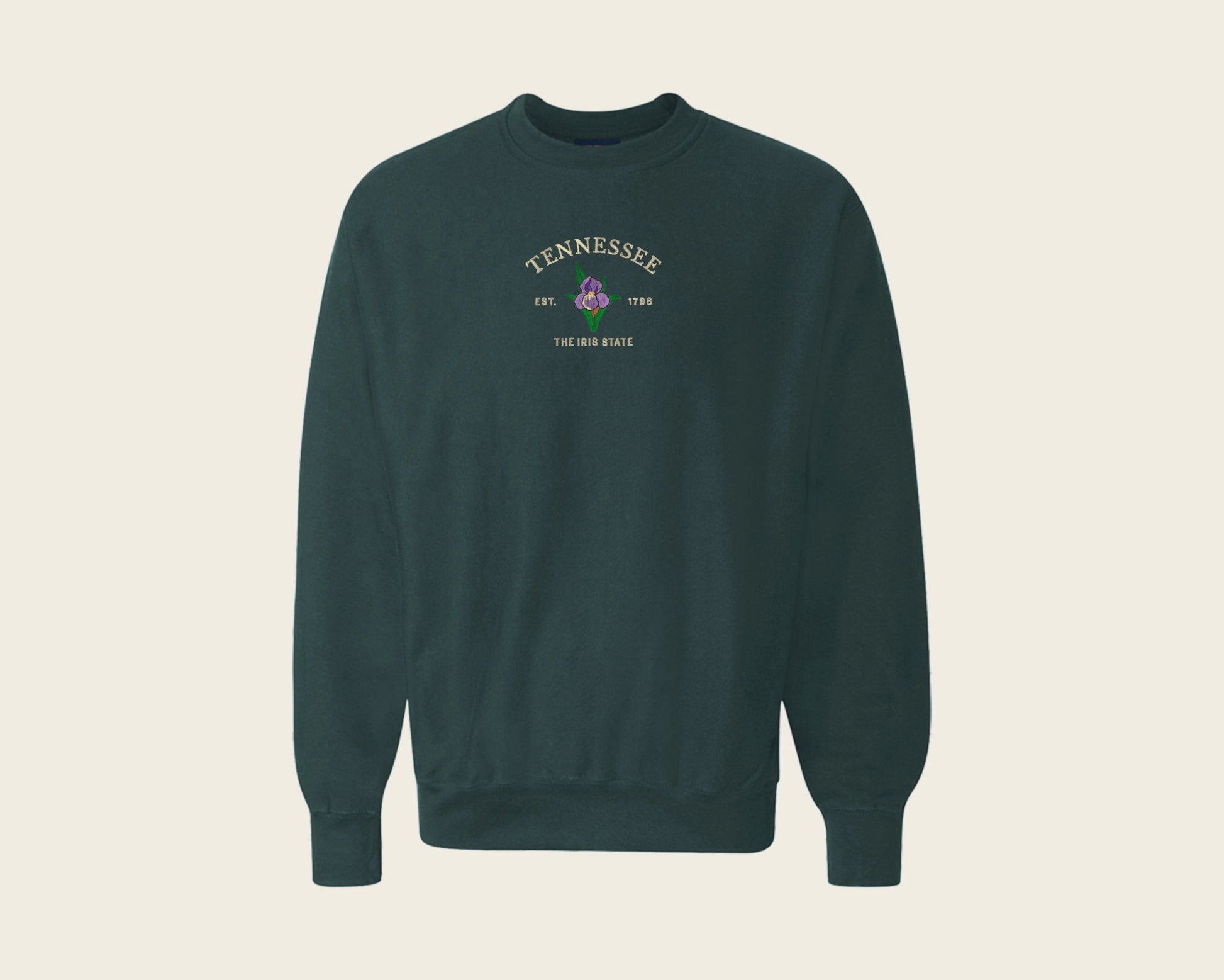 Embroidered Tennessee Iris Crew