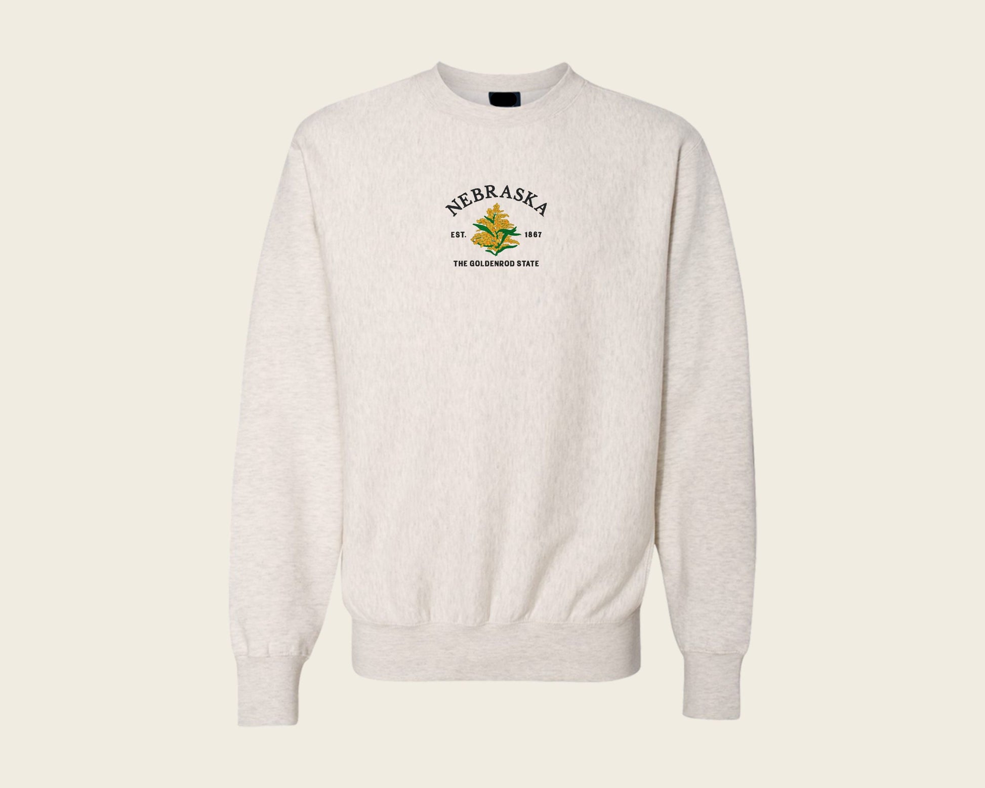 Embroidered Nebraska Goldenrod Crew