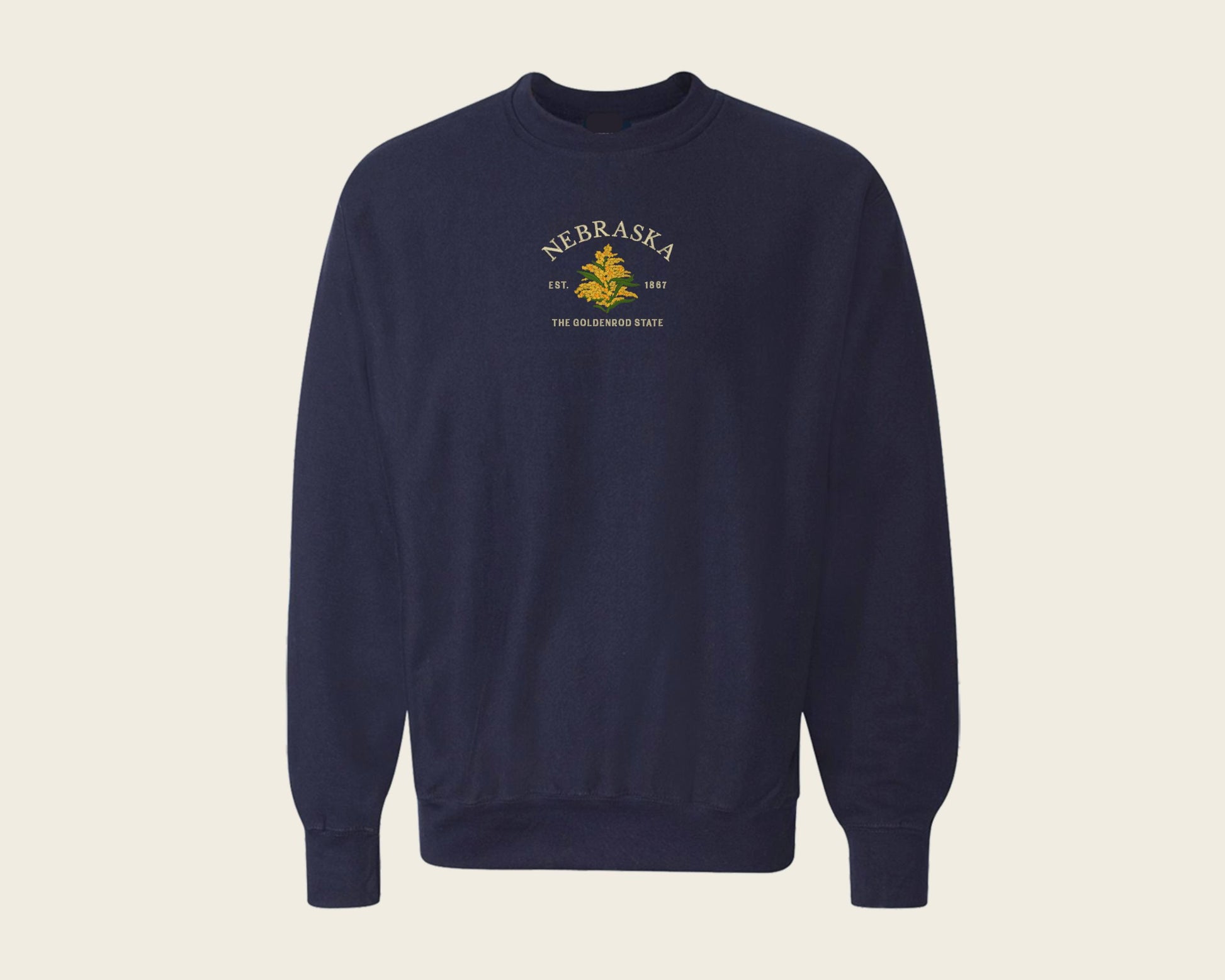 Embroidered Nebraska Goldenrod Crew