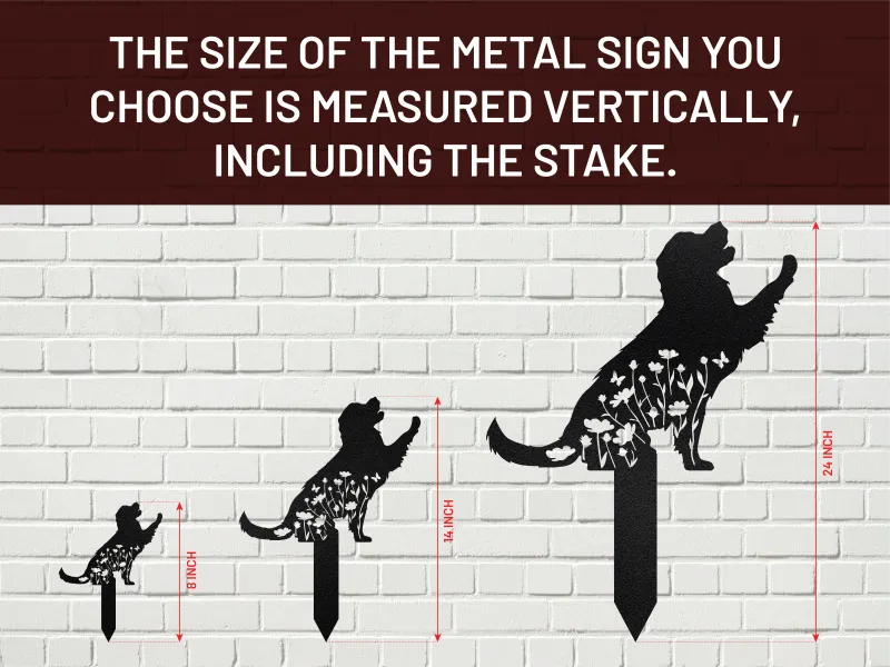 Custom Floral Dog Memorial Metal Garden Stake, Dog Lovers Metal Yard Sign