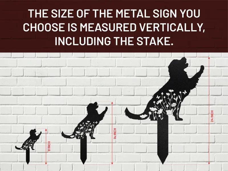 Custom Floral Dog Memorial Metal Garden Stake, Dog Lovers Metal Yard Sign