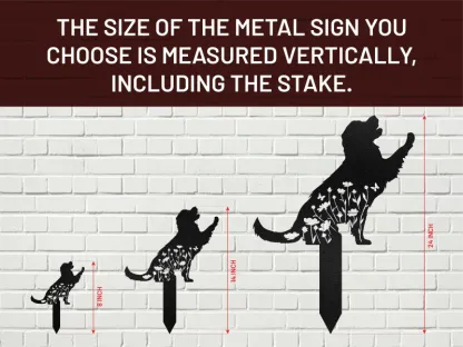 Custom Floral Dog Memorial Metal Garden Stake, Dog Lovers Metal Yard Sign