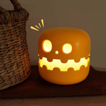 Spooky Pumpkin Night Light - Halloween - ABS Plastic - Press-to-Light