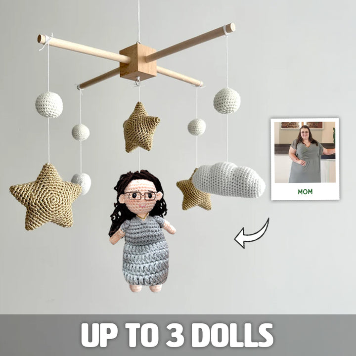 Custom Family Doll Crochet Pet Nursery Baby Mobile