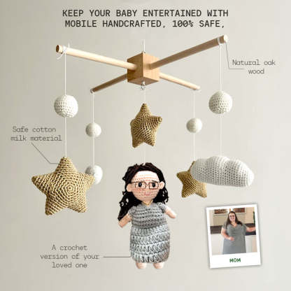 Custom Family Doll Crochet Pet Nursery Baby Mobile
