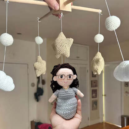 Custom Family Doll Crochet Pet Nursery Baby Mobile