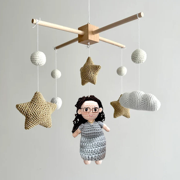 Custom Family Doll Crochet Pet Nursery Baby Mobile