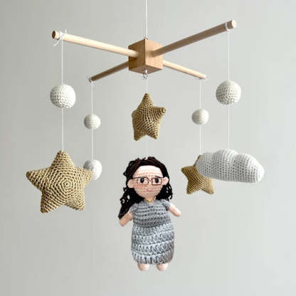 Custom Family Doll Crochet Pet Nursery Baby Mobile