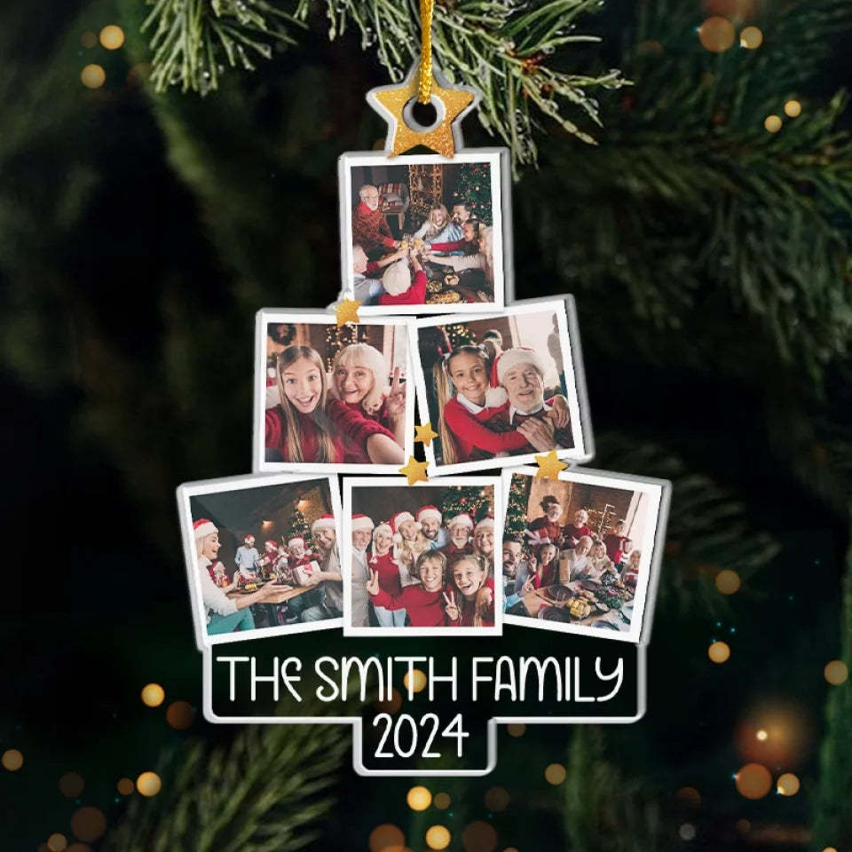 Family Personalized Acrylic Photo Ornament-The True Spirit Of Christmas Is Love