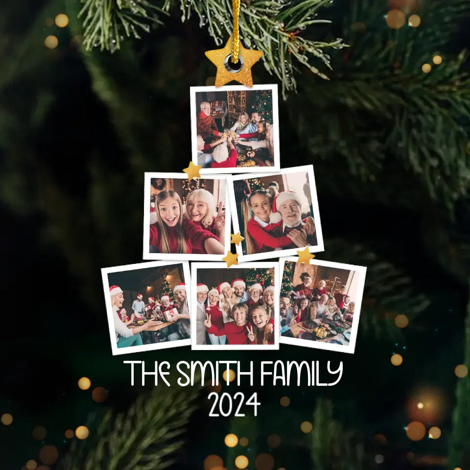 Family Personalized Acrylic Photo Ornament-The True Spirit Of Christmas Is Love