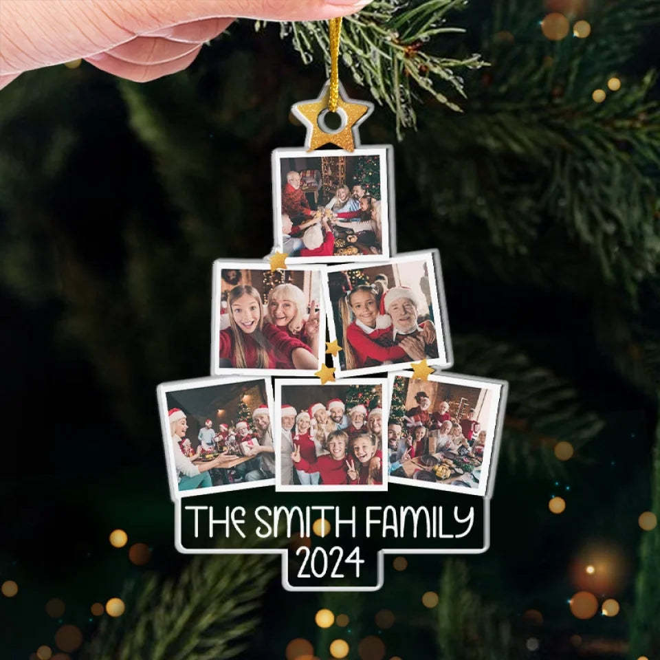 Family Personalized Acrylic Photo Ornament-The True Spirit Of Christmas Is Love