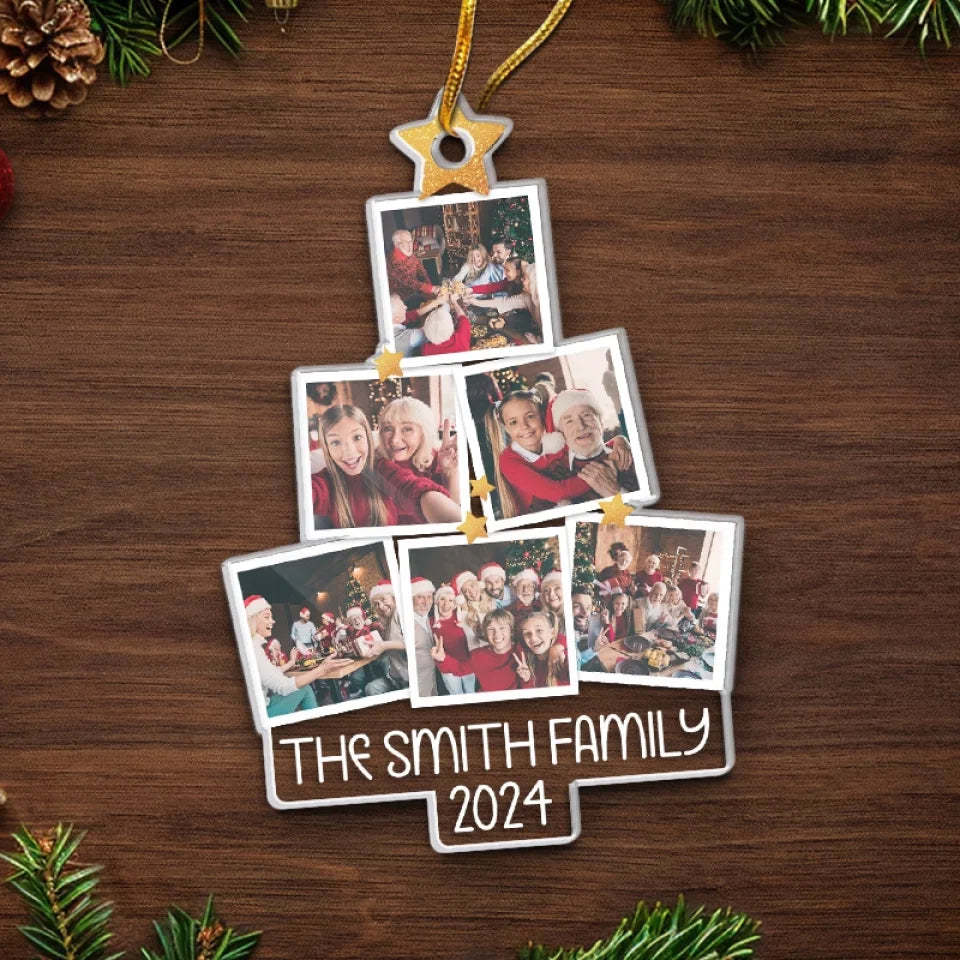Family Personalized Acrylic Photo Ornament-The True Spirit Of Christmas Is Love