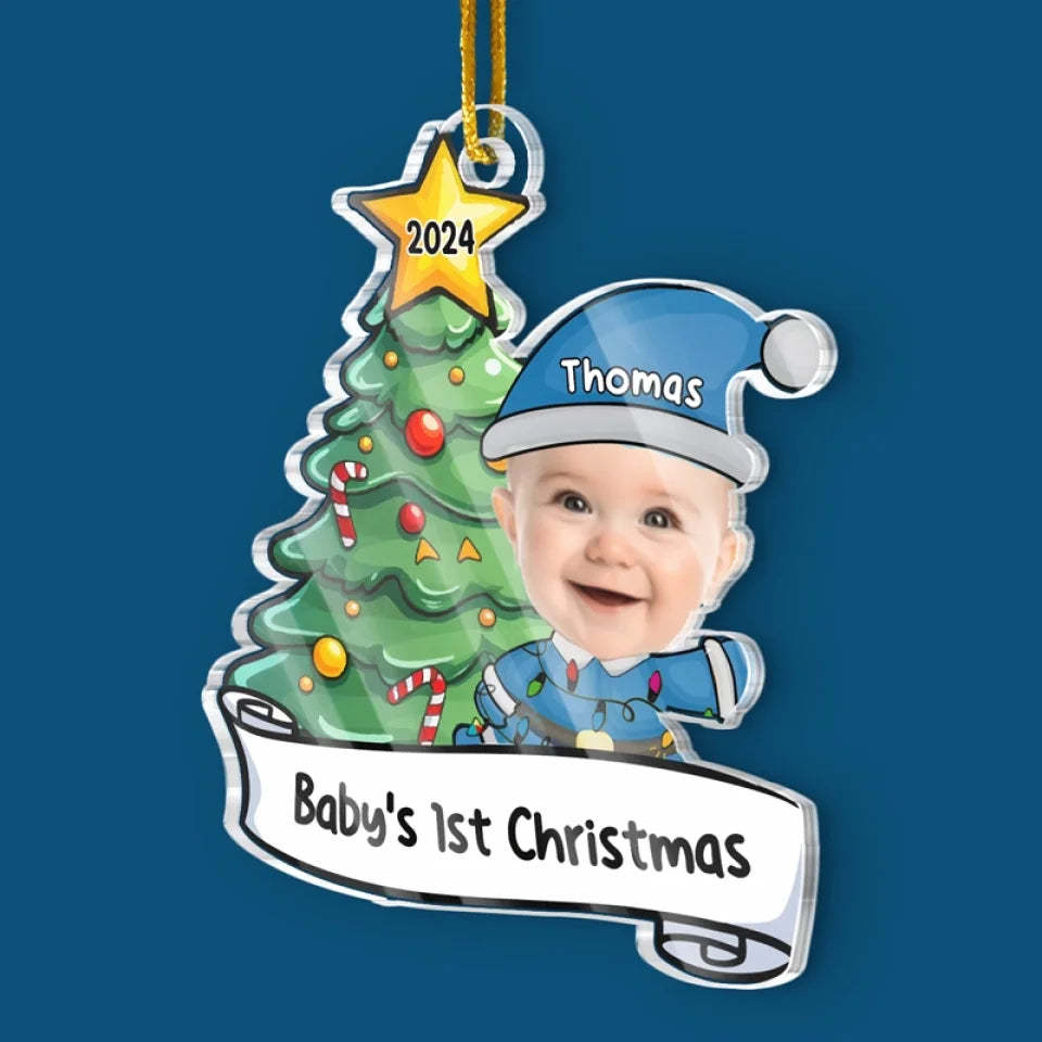Custom Acrylic Photo Ornament-Let's Rock Around The Christmas Tree And Make Merry Memories