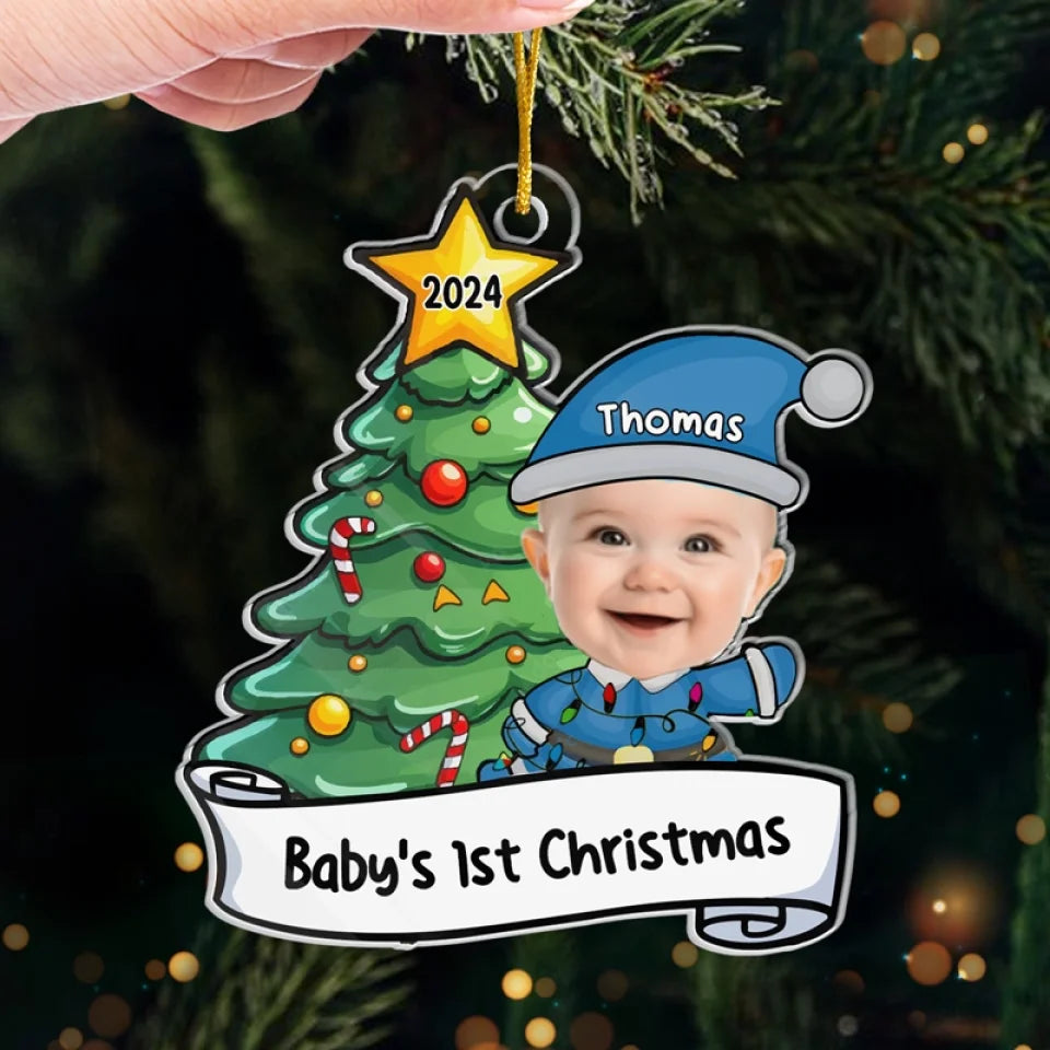 Custom Acrylic Photo Ornament-Let's Rock Around The Christmas Tree And Make Merry Memories