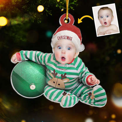 Family Custom Acrylic Photo Ornament-Santa Baby