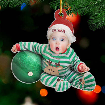 Family Custom Acrylic Photo Ornament-Santa Baby