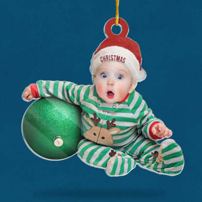 Family Custom Acrylic Photo Ornament-Santa Baby