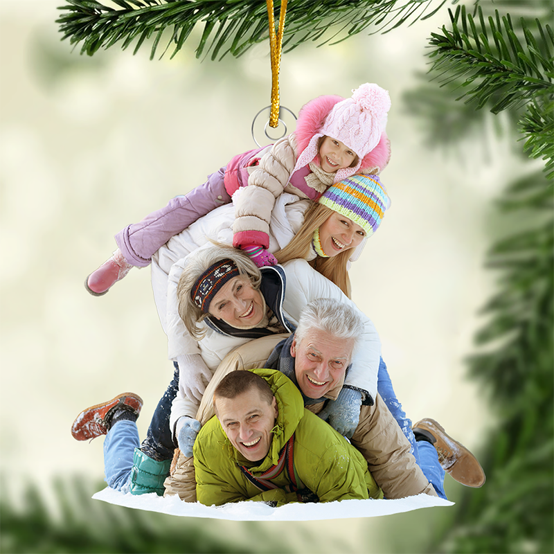 Family Custom Acrylic Photo Ornament-There’s No Place Like Home For The Holidays