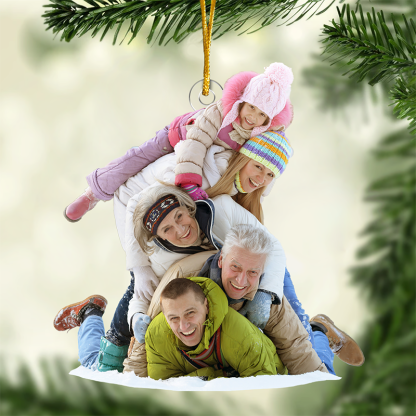 Family Custom Acrylic Photo Ornament-There’s No Place Like Home For The Holidays