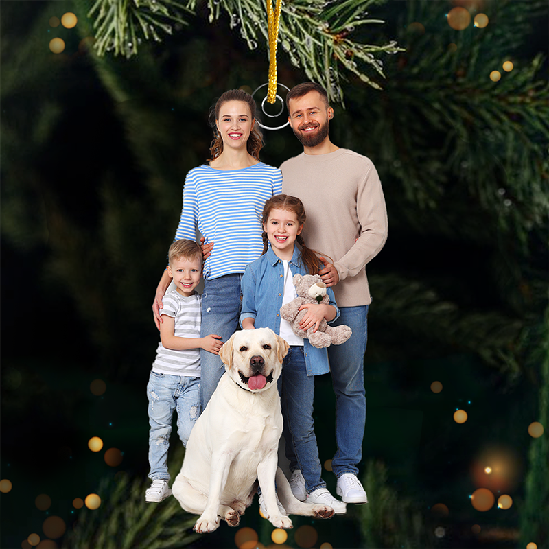 Family Custom Acrylic Photo Ornament-There’s No Place Like Home For The Holidays