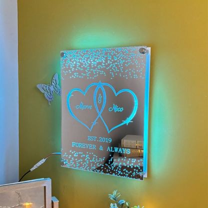 Personalized Mirror Lamp Customized Couple's Name Valentine's Day Gift
