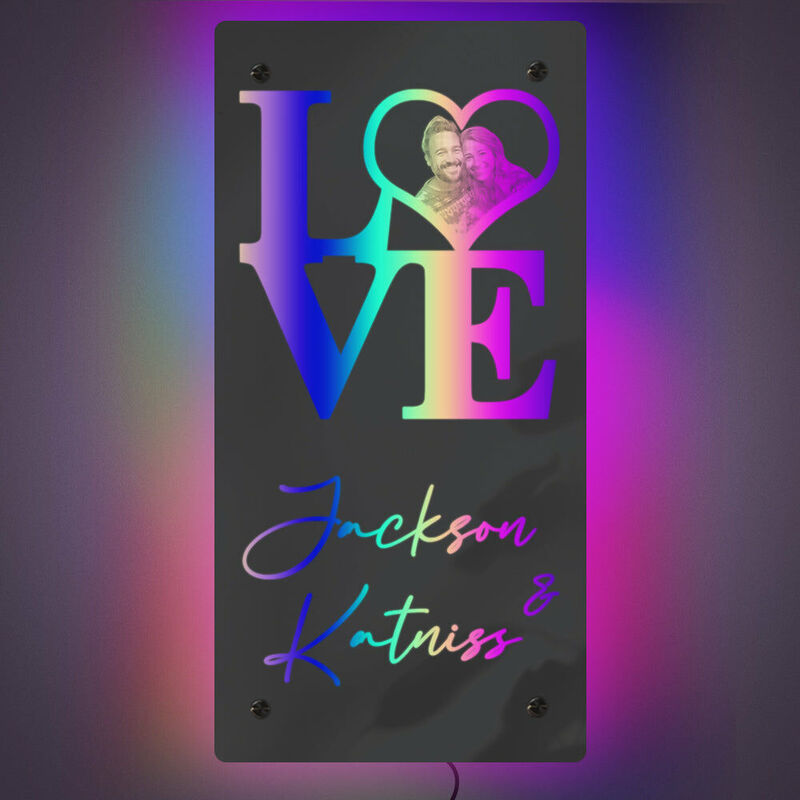 Personalized Led Mirror Lamp Custom Photo Cool Gift For Girlfriend