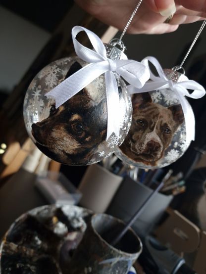 Custom Pet Face Christmas Ornament