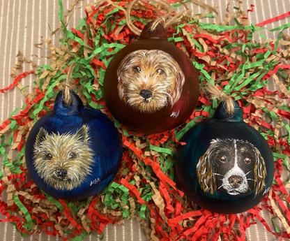 Custom Handpainted Pet Christmas Bauble