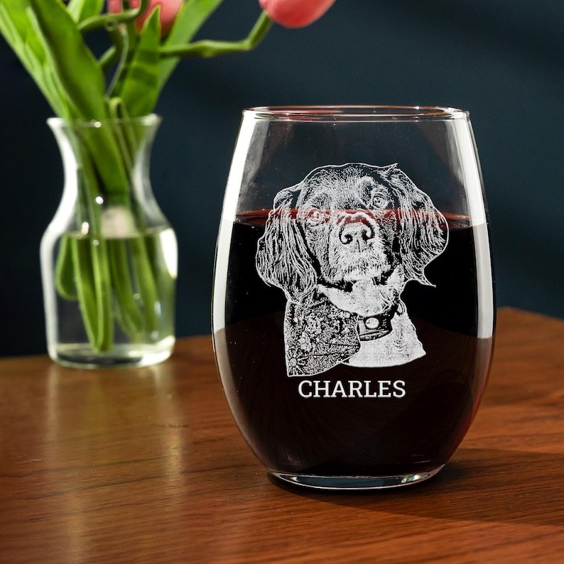 Custom Pet Face Rock Whiskey Glass