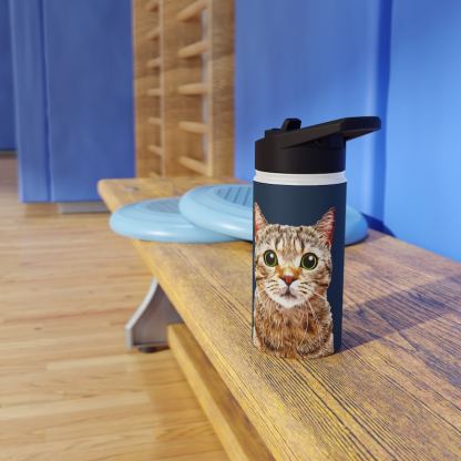 Personalized Pet Portrait Stainless Steel Water Bottle