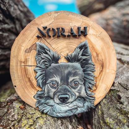 Custom Pet Portrait - On a Live Edge Round 