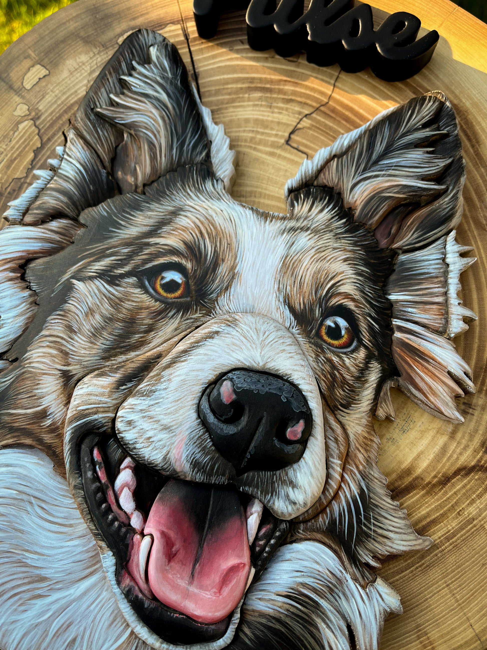 Custom Pet Portrait - On a Live Edge Round 